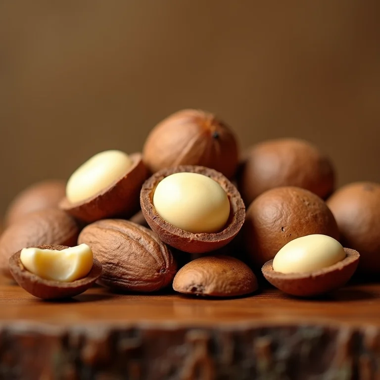 Variedade de macadâmias com diferentes texturas