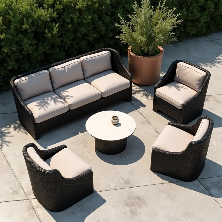 Variedade de móveis de pneu para área externa