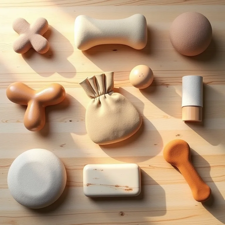 Variedade de petecas coloridas dispostas em uma superfície de madeira.