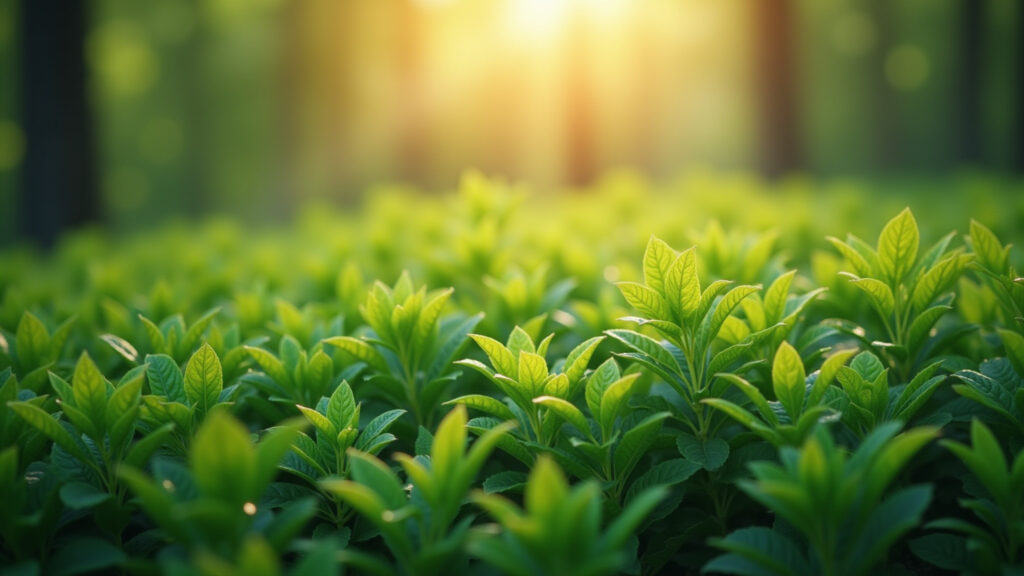 Conteúdo Evergreen: Guia Completo para Criar Posts Atemporais Plantas verdes vibrantes crescendo fortes, representando conteúdo evergreen.