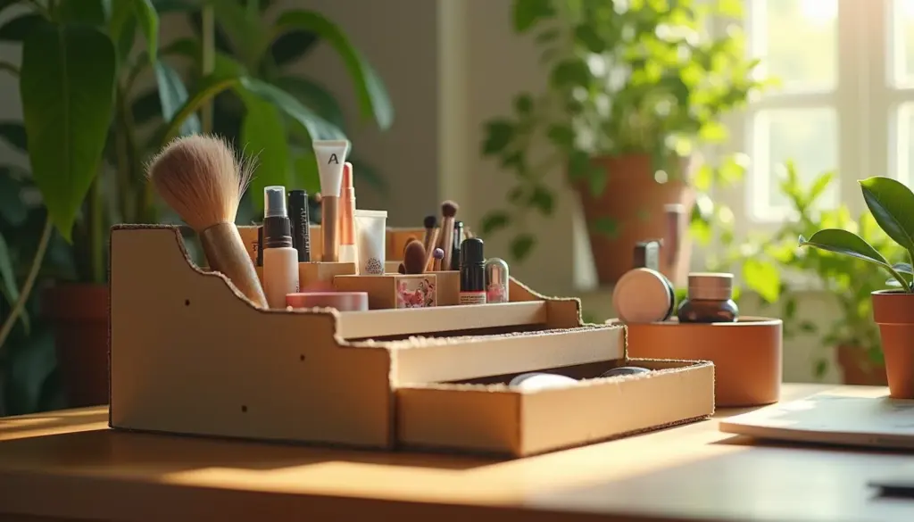 Como fazer organizador de maquiagem de papelão: DIY [Passo a Passo]