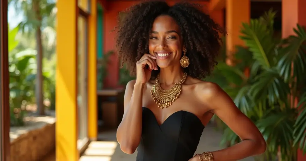 27 Ideias de acessórios para vestido preto que iluminam seu rosto