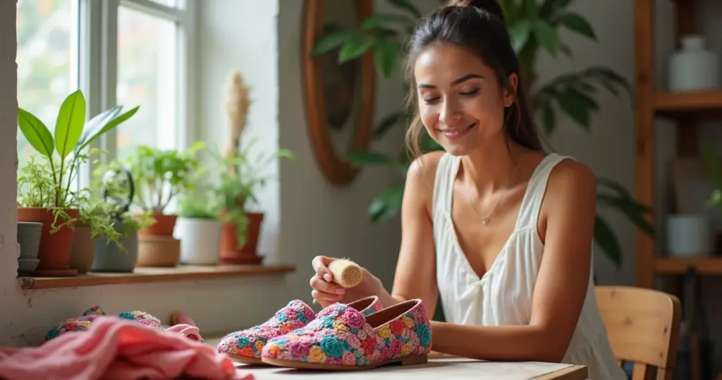 Como cuidar de sapatos de tecido de fuxico sem estragar o artesanato