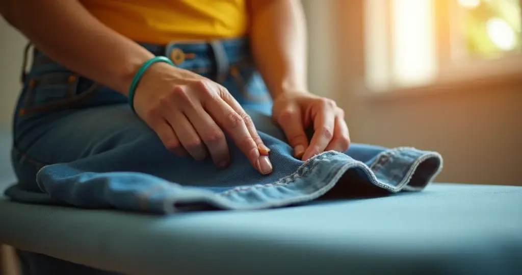 Como fazer a barra da calça com fita adesiva que dura anos sem costura