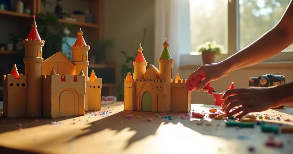 Como fazer cenário de papelão com caixas que iriam pro lixo