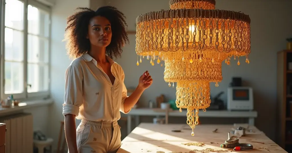 Como fazer lustre de correntes que parece de designer gastando pouco