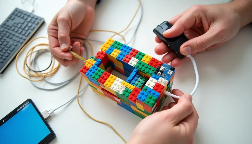 Como fazer organizador de cabos de lego que decora e organiza sua mesa