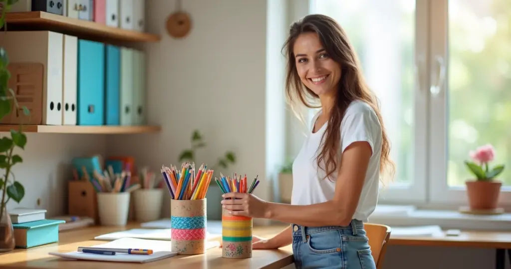 Como fazer um porta-lápis de rolo de papel higiênico que organiza sua mesa e impressiona Como fazer um porta-lápis de rolo de papel higiênico que organiza sua mesa e impressiona