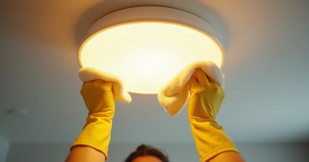 Como limpar luminaria de teto e recuperar 30% da luz que você perde Como limpar luminaria de teto e recuperar 30% da luz que você perde