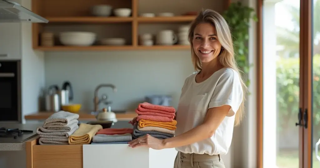 Como organizar a gaveta de panos de prato: do caos à paz em 30 min