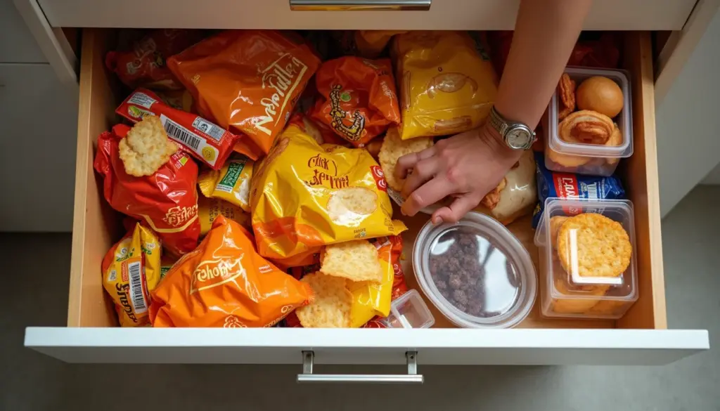 Como organizar a gaveta de salgadinhos em 15 minutos (sem gastar nada)