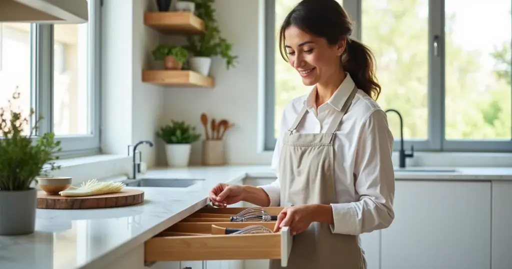Como organizar a gaveta de utensílios de cozinha sem bagunça em 8 passos