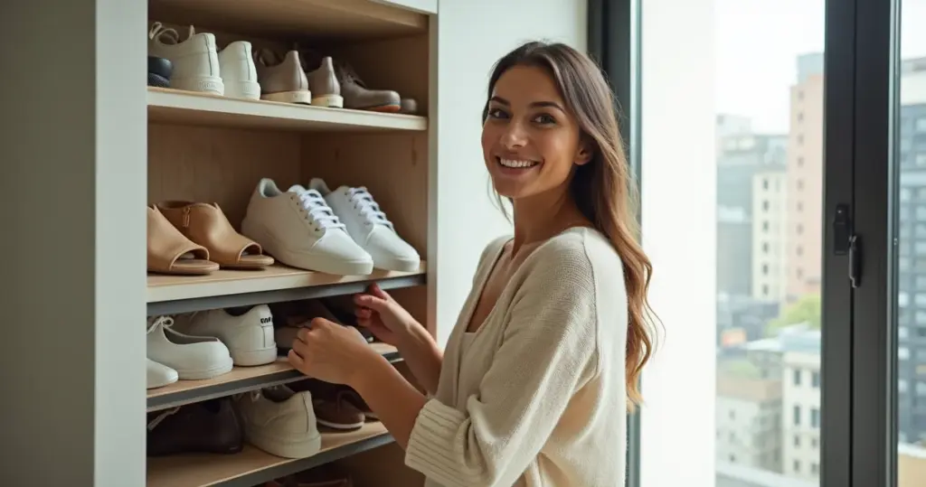 Como organizar sapatos em sapateira pequena e ganhar 40% mais espaço