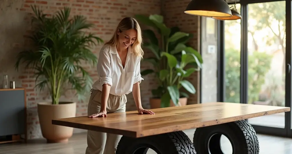 Dicas para escolher a melhor mesa de jantar de pneu: do tamanho certo ao tampo ideal