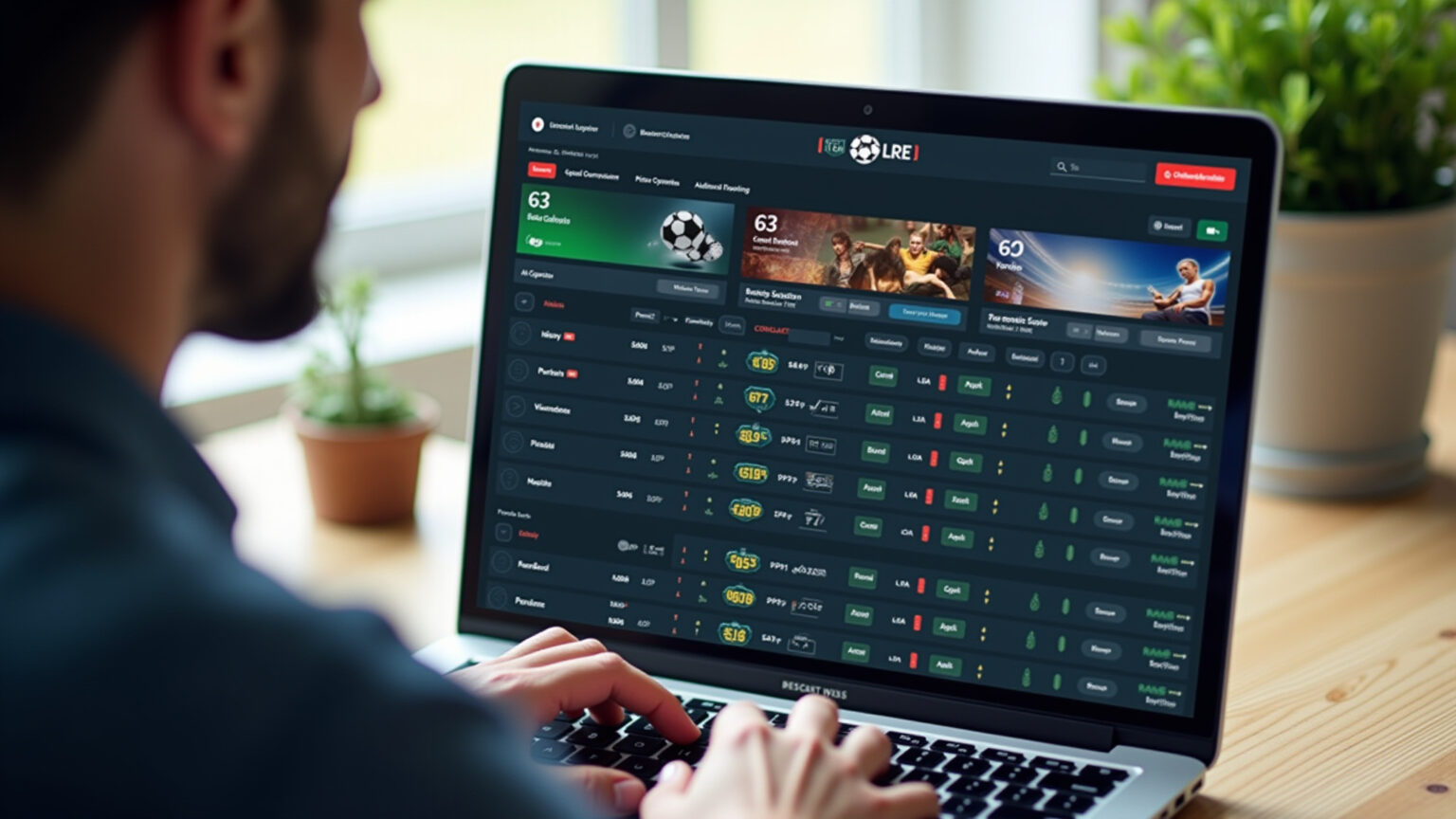 Comparativo de plataformas de apostas online em tela de laptop.