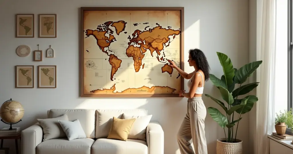 16 Ideias de Decoração com Mapas que Dão Alma à Sua Parede