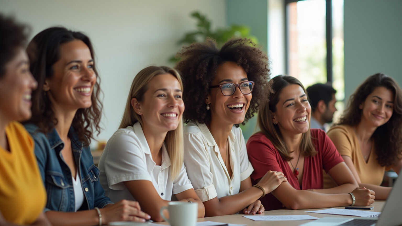 Melhores Opções de Plano de Saúde para Professores em 2026 Professores brasileiros sorrindo e discutindo planos de saúde em sala de aula.